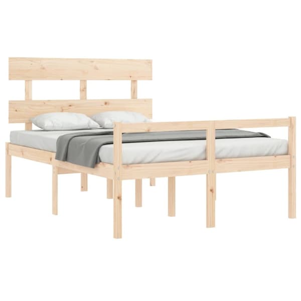 vidaXL seniorseng med sengegavl 140x200 cm massivt træ - Senge & sengeramme