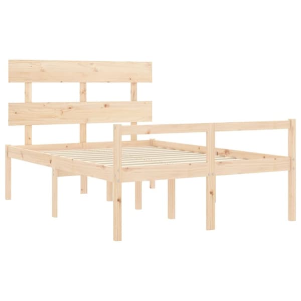 vidaXL seniorseng med sengegavl 140x200 cm massivt træ - Senge & sengeramme