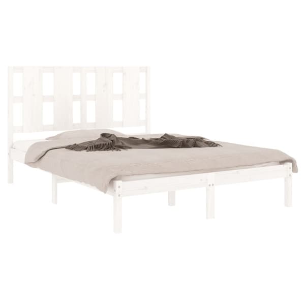 vidaXL sengeramme 120x200 cm massivt fyrretræ hvid -  Senge & sengeramme