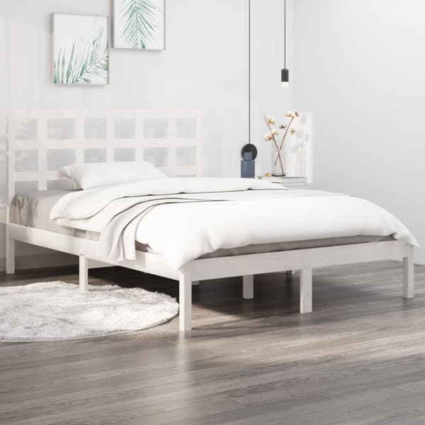 vidaXL sengeramme 120x200 cm massivt træ hvid -  Senge & sengeramme