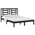 Miniatyrbillede 4 af 6: vidaXL sengeramme 140x190 cm massivt fyrretræ sort -  Senge & sengeramme