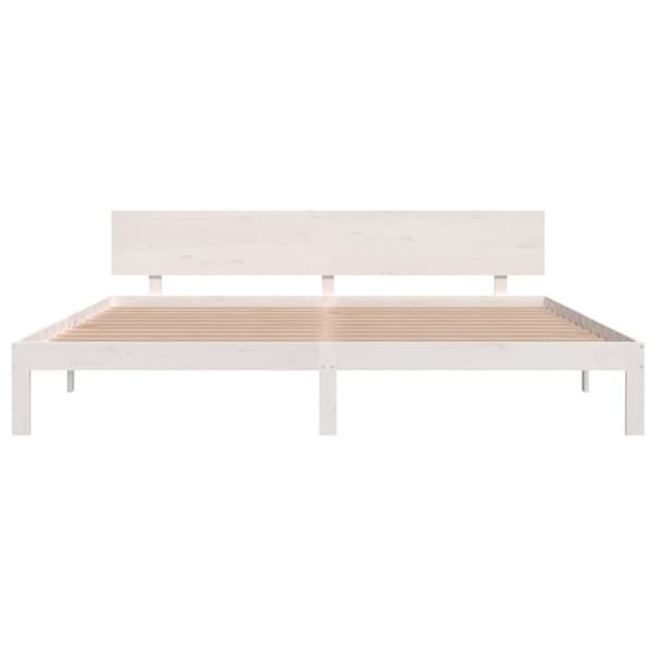 vidaXL sengeramme 200x200 cm massivt fyrretræ hvid - Senge & sengeramme