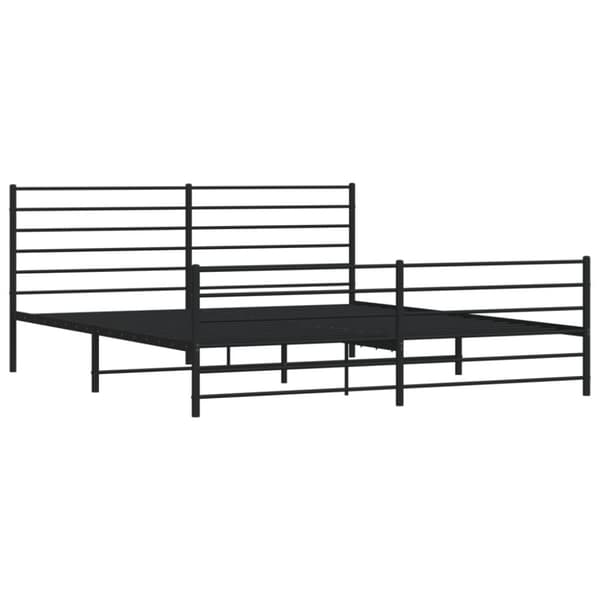 vidaXL sengeramme med sengegavl og fodgærde 180x200 cm metal sort -  Senge & sengeramme