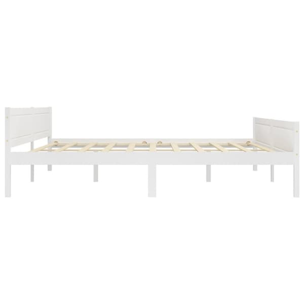 vidaXL sengestel 200x200 cm massivt fyrretræ hvid -  Senge & sengeramme