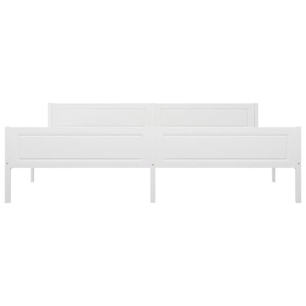 vidaXL sengestel 200x200 cm massivt fyrretræ hvid -  Senge & sengeramme