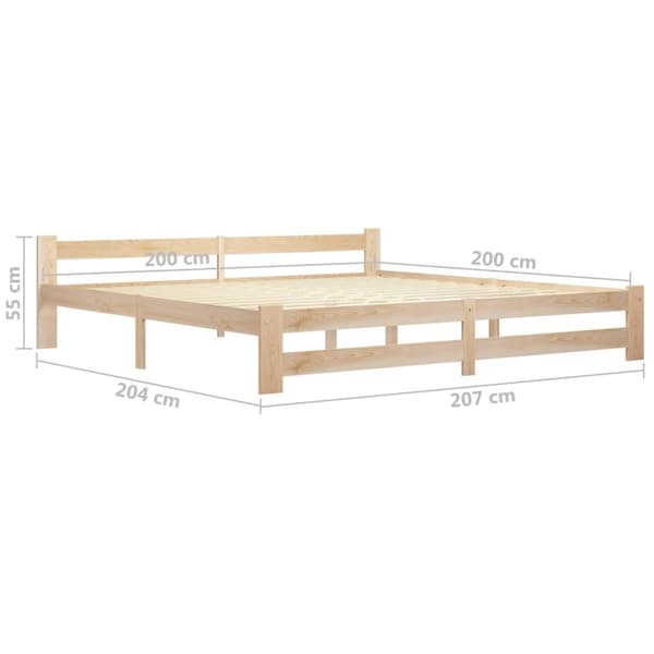vidaXL Sängynrunko täysi mänty 200x200 cm -  Sängyt & sängynrungot