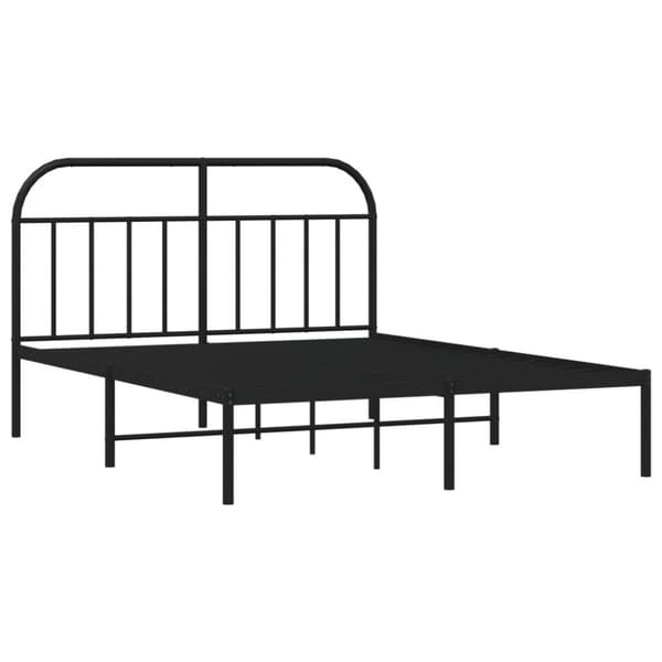 vidaXL Metallinen sängynrunko päädyllä musta 140x190 cm -  Sängyt & sängynrungot