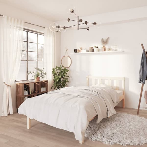 vidaXL Sängram massiv furu 90x200 cm - Sängar & sängramar