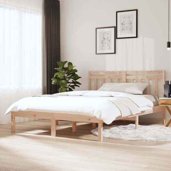 vidaXL sengeramme 140x200 cm massivt fyrretræ -  Senge & sengeramme