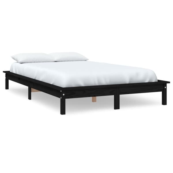 vidaXL sengeramme 160x200 cm massivt fyrretræ sort - Senge & sengeramme