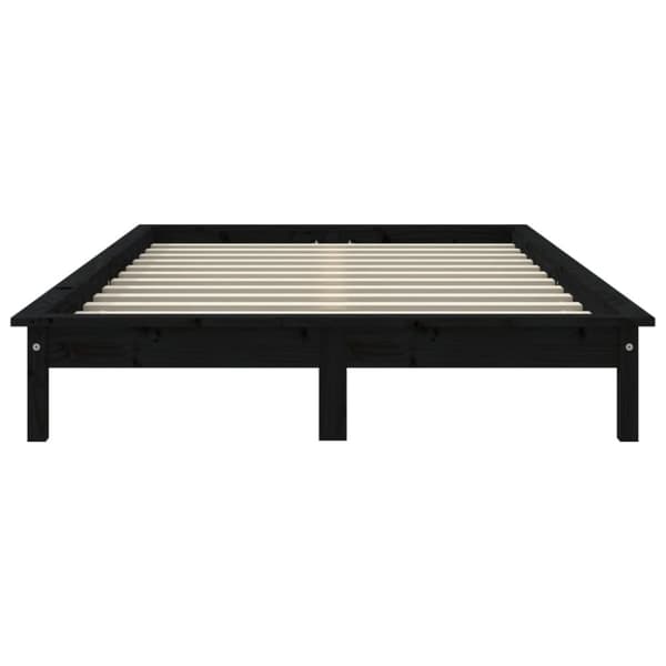 vidaXL sengeramme 160x200 cm massivt fyrretræ sort - Senge & sengeramme