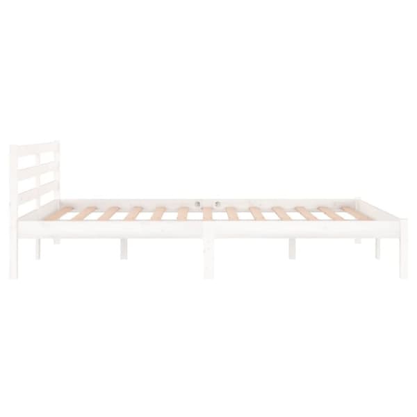vidaXL Sängram massiv furu 140x200 cm vit -  Sängar & sängramar