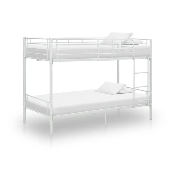 vidaXL Våningssäng vit metall 90x200 cm -  Sängar & sängramar