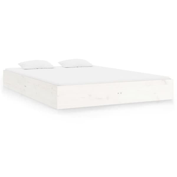 vidaXL sengeramme 150x200 cm King Size massivt fyrretræ hvid - Senge & sengeramme
