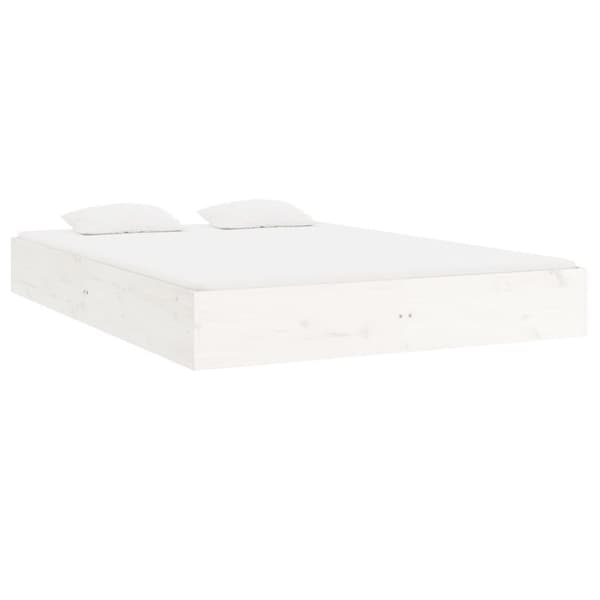 vidaXL sengeramme 150x200 cm King Size massivt fyrretræ hvid - Senge & sengeramme