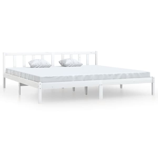 vidaXL sengestel 200x200 cm massivt fyrretræ hvid - Senge & sengeramme