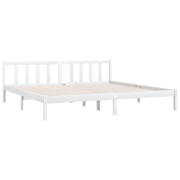 vidaXL sengestel 200x200 cm massivt fyrretræ hvid - Senge & sengeramme