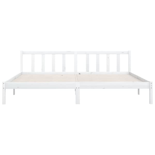 vidaXL sengestel 200x200 cm massivt fyrretræ hvid - Senge & sengeramme