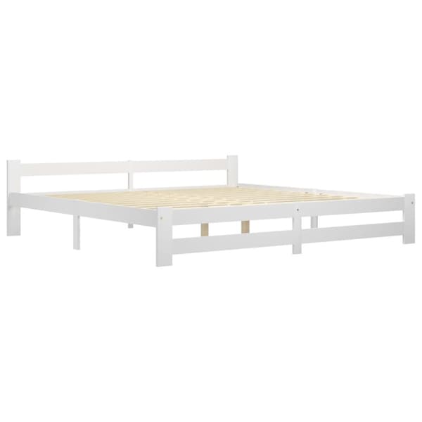 vidaXL sengestel 200x200 cm massivt fyrretræ hvid - Senge & sengeramme