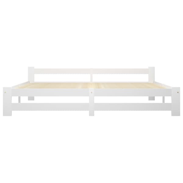 vidaXL sengestel 200x200 cm massivt fyrretræ hvid - Senge & sengeramme
