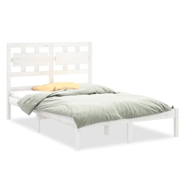 vidaXL sengeramme 140x200 cm massivt træ hvid -  Senge & sengeramme