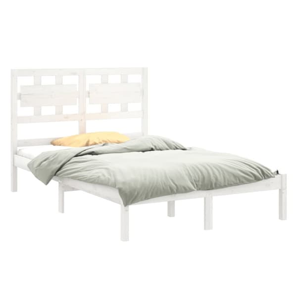 vidaXL sengeramme 140x200 cm massivt træ hvid - Senge & sengeramme