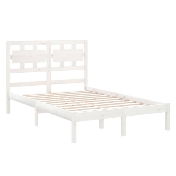 vidaXL sengeramme 140x200 cm massivt træ hvid - Senge & sengeramme