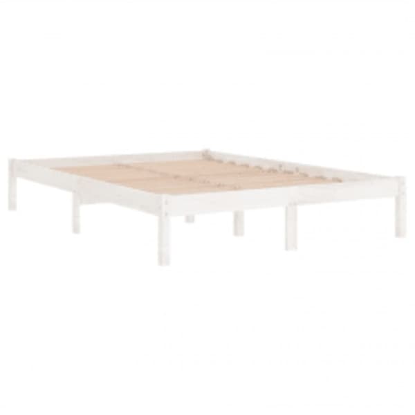 vidaXL sengeramme 140x200 cm massivt træ hvid - Senge & sengeramme