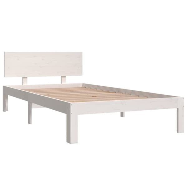 vidaXL sengeramme 100x200 cm massivt fyrretræ hvid - Senge & sengeramme
