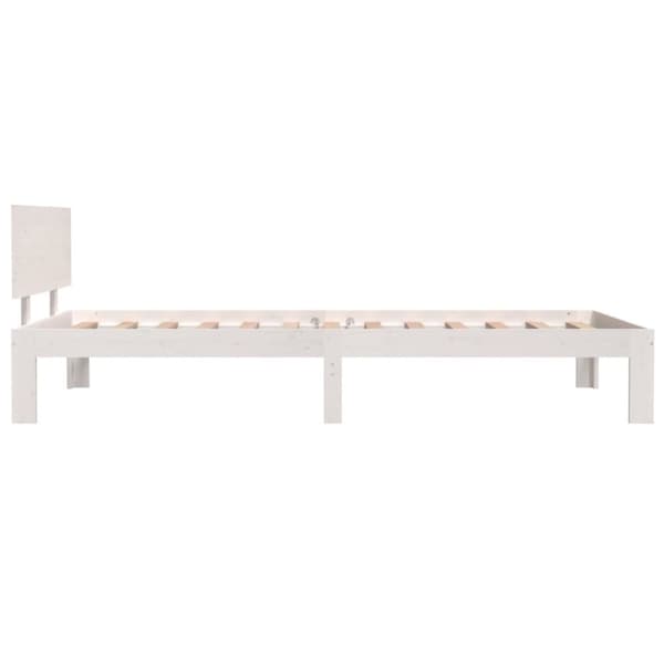 vidaXL sengeramme 100x200 cm massivt fyrretræ hvid - Senge & sengeramme
