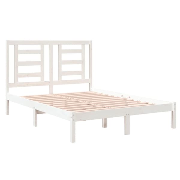 vidaXL Sängynrunko valkoinen täysi puu 120x190 cm Small Double -  Sängyt & sängynrungot