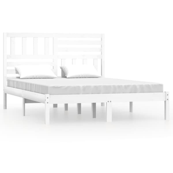 vidaXL sengeramme 120x190 cm Small Double massivt fyrretræ hvid -  Senge & sengeramme