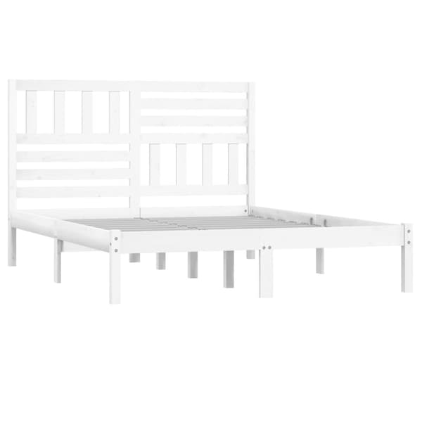vidaXL sengeramme 120x190 cm Small Double massivt fyrretræ hvid -  Senge & sengeramme
