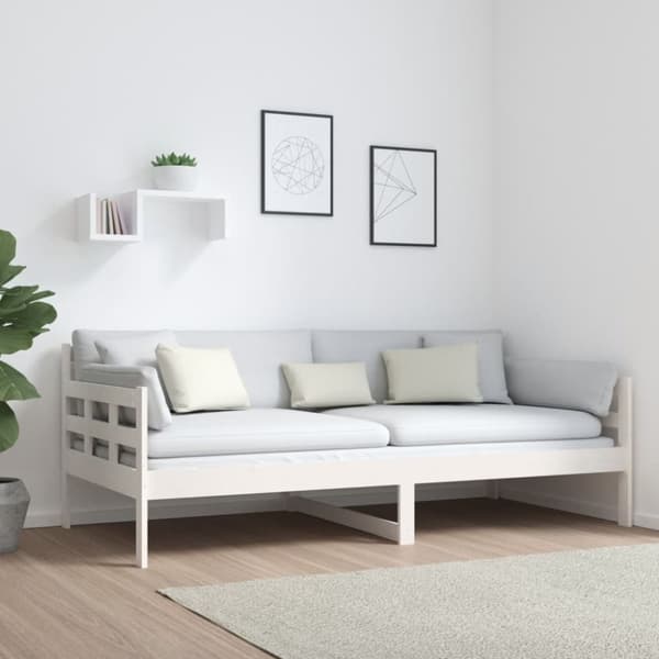 vidaXL Sohvasänky valkoinen täysi mänty 90x190 cm - Sängyt & sängynrungot
