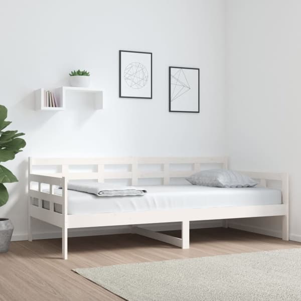 vidaXL Sohvasänky valkoinen täysi mänty 90x190 cm - Sängyt & sängynrungot