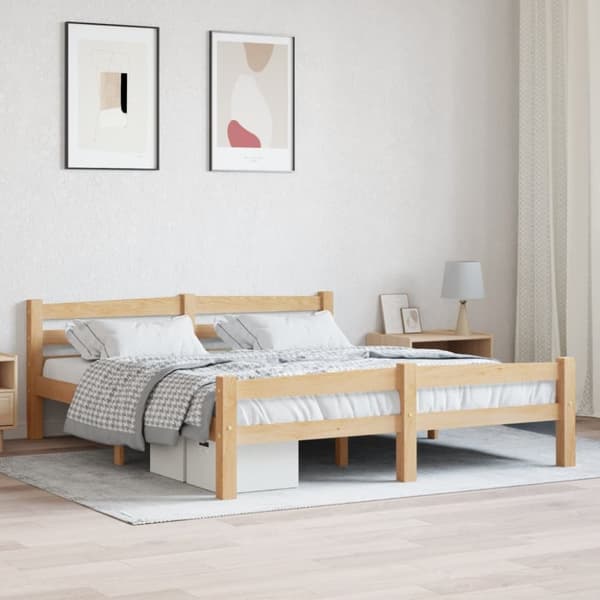 vidaXL sengestel 160x200 cm massivt fyrretræ - Senge & sengeramme