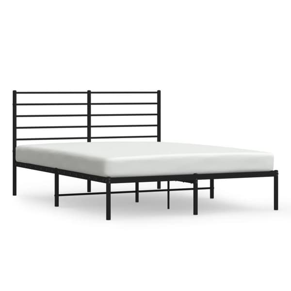 vidaXL sengeramme med sengegavl 120x190 cm metal sort - Senge & sengeramme