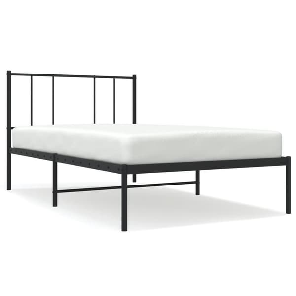 vidaXL sengeramme med sengegavl 80x200 cm metal sort -  Senge & sengeramme