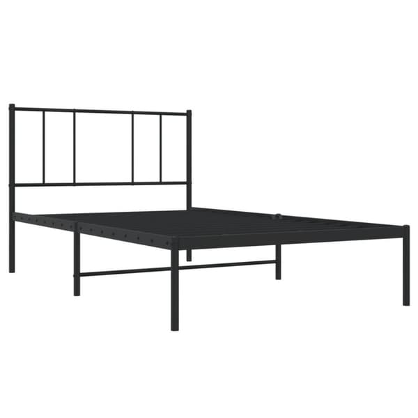 vidaXL sengeramme med sengegavl 80x200 cm metal sort - Senge & sengeramme