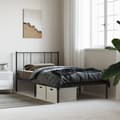 Miniatyrbillede 1 af 6: vidaXL sengeramme med sengegavl 80x200 cm metal sort -  Senge & sengeramme