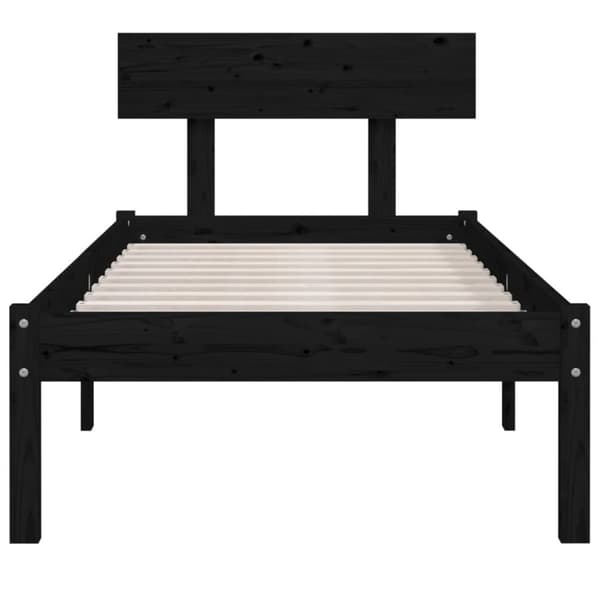 vidaXL Sängynrunko musta täysi mänty 90x200 cm - Sängyt & sängynrungot