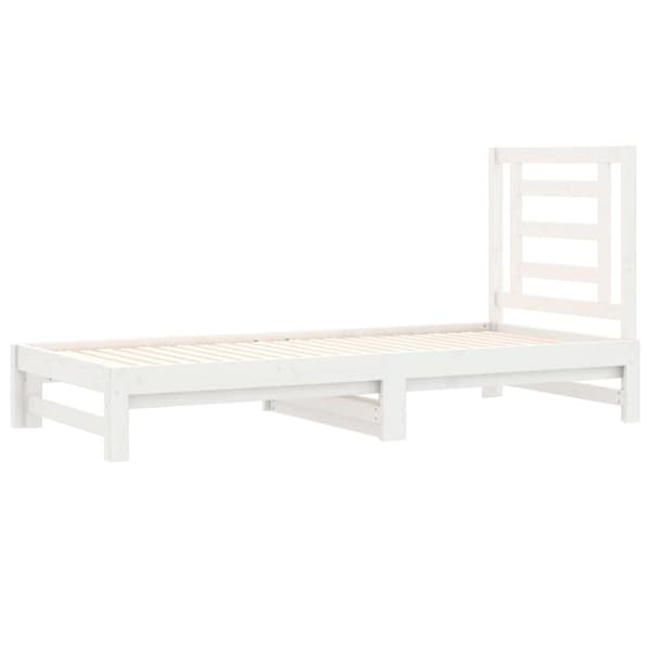 vidaXL Sohvasänky ulosvedettävä valkoinen 2x (90x200) cm täysi mänty - Sängyt & sängynrungot
