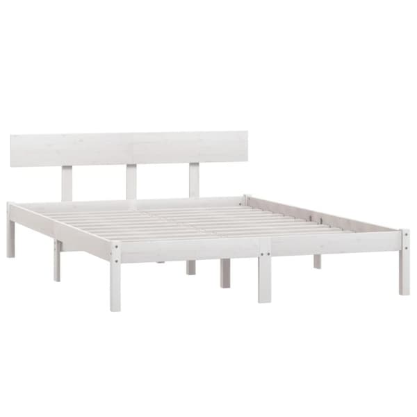 vidaXL Sängram vit massiv furu 140x200 cm - Sängar & sängramar