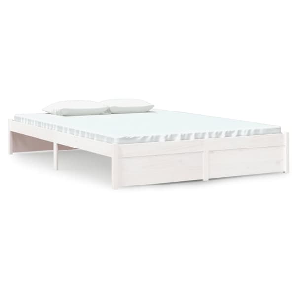 vidaXL sengeramme 140x200 cm massivt træ hvid - Senge & sengeramme