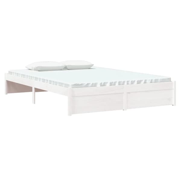 vidaXL sengeramme 140x200 cm massivt træ hvid - Senge & sengeramme