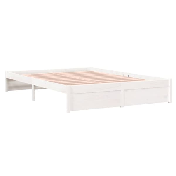 vidaXL sengeramme 140x200 cm massivt træ hvid - Senge & sengeramme