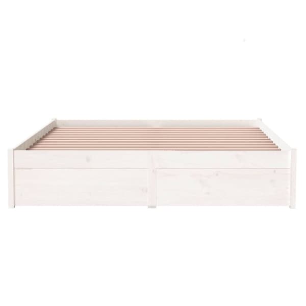 vidaXL sengeramme 140x200 cm massivt træ hvid - Senge & sengeramme