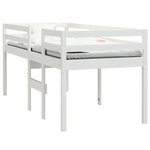 vidaXL højseng 75x190 cm massivt fyrretræ hvid - Senge & sengeramme