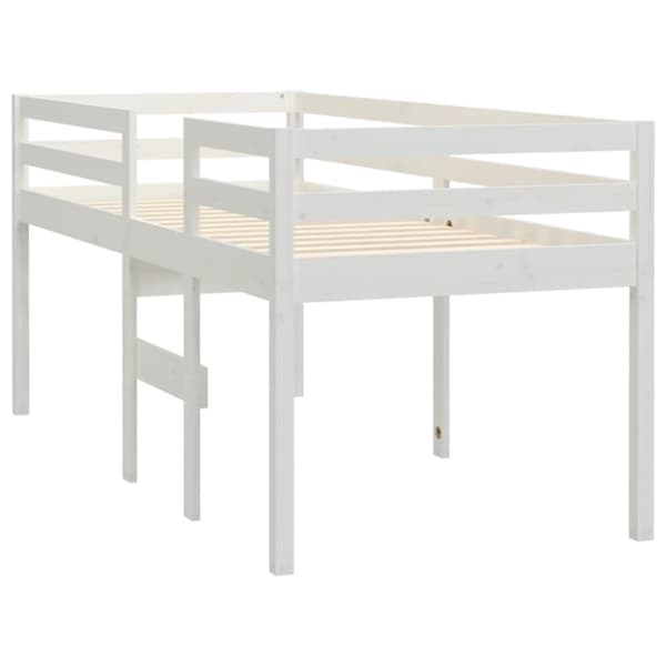 vidaXL hög sovbädd vit 75x190 cm massivt trä furu -  Sängar & sängramar