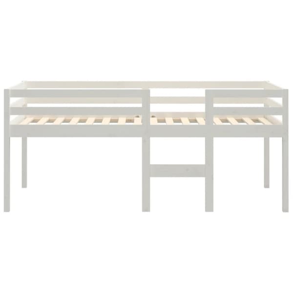 vidaXL hög sovbädd vit 75x190 cm massivt trä furu - Sängar & sängramar